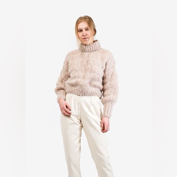 Frisson Knits Isabella sweater in nude buff - Picture 2 of 8